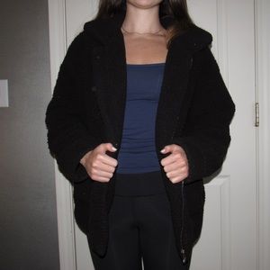 Black Teddy Zip Up Jacket